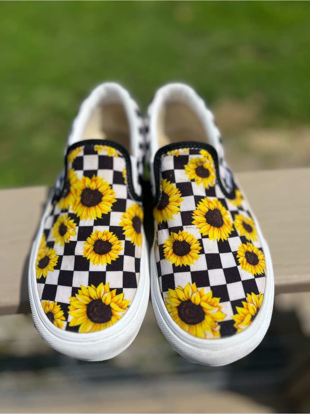 Vans
Customs Classic Platform Slip-On Sunflower 
Checkered Black/White/Yellow 🌻 - Picture 11 of 13